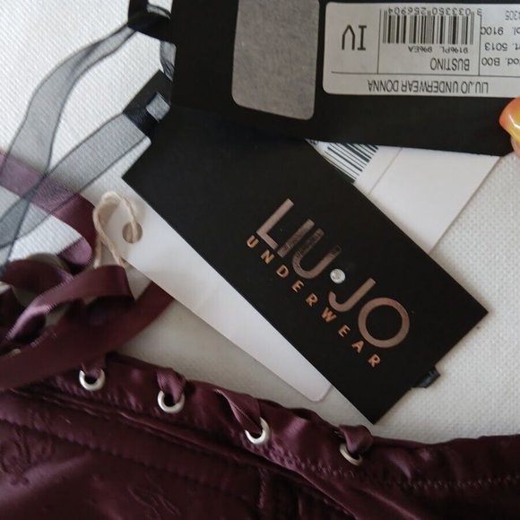 LIU JO underwear Dona Bustino Maroon Wine Full logo Stretch Women's size 4/ IV - Picture 11 of 12